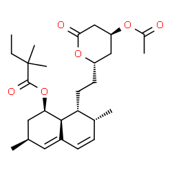 ChemSpider 2D Image | (1R,3S,7R,8R,8aS)-8-{2-[(2S,4S)-4-Acetoxy-6-oxotetrahydro-2H-pyran-2-yl]ethyl}-3,7-dimethyl-1,2,3,7,8,8a-hexahydro-1-naphthalenyl 2,2-dimethylbutanoate | C27H40O6