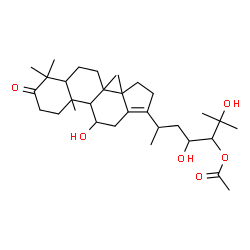 ChemSpider 2D Image | 11,23,25-Trihydroxy-3-oxodammar-13(17)-en-24-yl acetate | C32H52O6