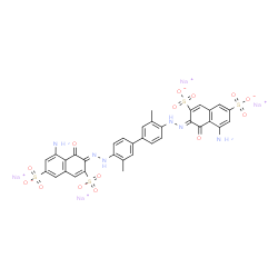 ChemSpider 2D Image | Tetrasodium (3Z,3'Z)-3,3'-[(3,3'-dimethyl-4,4'-biphenyldiyl)di(1Z)-2-hydrazinyl-1-ylidene]bis(5-amino-4-oxo-3,4-dihydro-2,7-naphthalenedisulfonate) | C34H24N6Na4O14S4