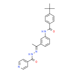 ChemSpider 2D Image | 4-tert-Butyl-N-{3-[(1E)-N-isonicotinoylethanehydrazonoyl]phenyl}benzamide | C25H26N4O2