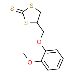 ChemSpider 2D Image | 4-[(2-Methoxyphenoxy)methyl]-1,3-dithiolane-2-thione | C11H12O2S3