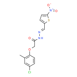 ChemSpider 2D Image | 2-(4-Chloro-2-methylphenoxy)-N'-[(E)-(5-nitro-2-thienyl)methylene]acetohydrazide | C14H12ClN3O4S