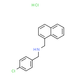 ChemSpider 2D Image | 1-(4-Chlorophenyl)-N-(1-naphthylmethyl)methanamine hydrochloride (1:1) | C18H17Cl2N