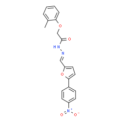 ChemSpider 2D Image | 2-(2-Methylphenoxy)-N'-{(E)-[5-(4-nitrophenyl)-2-furyl]methylene}acetohydrazide | C20H17N3O5