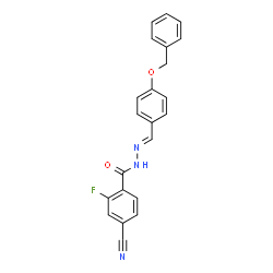 ChemSpider 2D Image | N'-{(E)-[4-(Benzyloxy)phenyl]methylene}-4-cyano-2-fluorobenzohydrazide | C22H16FN3O2