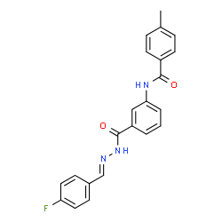 ChemSpider 2D Image | N-(3-{[(2E)-2-(4-Fluorobenzylidene)hydrazino]carbonyl}phenyl)-4-methylbenzamide | C22H18FN3O2