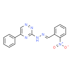 ChemSpider 2D Image | 3-[(2E)-2-(2-Nitrobenzylidene)hydrazino]-5-phenyl-1,2,4-triazine | C16H12N6O2