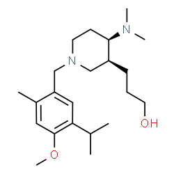 ChemSpider 2D Image | 3-[(3S,4R)-4-(Dimethylamino)-1-(5-isopropyl-4-methoxy-2-methylbenzyl)-3-piperidinyl]-1-propanol | C22H38N2O2