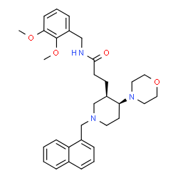 ChemSpider 2D Image | N-(2,3-Dimethoxybenzyl)-3-[(3R,4S)-4-(4-morpholinyl)-1-(1-naphthylmethyl)-3-piperidinyl]propanamide | C32H41N3O4