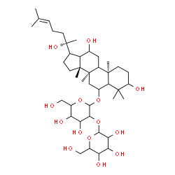 ChemSpider 2D Image | (5xi,9xi,13xi,17xi)-3,12,20-Trihydroxydammar-24-en-6-yl 2-O-hexopyranosylhexopyranoside | C42H72O14