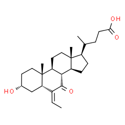 ChemSpider 2D Image | (3alpha,5beta,6Z,17alpha,20S)-6-Ethylidene-3-hydroxy-7-oxocholan-24-oic acid | C26H40O4