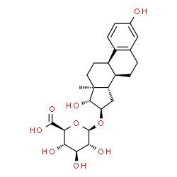 ChemSpider 2D Image | (9beta,16alpha,17beta)-3,17-Dihydroxyestra-1,3,5(10)-trien-16-yl beta-D-glucopyranosiduronic acid | C24H32O9