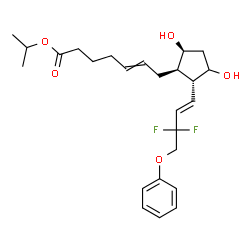 ChemSpider 2D Image | Isopropyl 7-{(1R,2R,5S)-2-[(1E)-3,3-difluoro-4-phenoxy-1-buten-1-yl]-3,5-dihydroxycyclopentyl}-5-heptenoate | C25H34F2O5