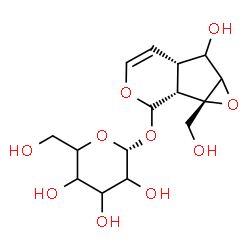 ChemSpider 2D Image | (1aS,1bR,5aS)-6-Hydroxy-1a-(hydroxymethyl)-1a,1b,2,5a,6,6a-hexahydrooxireno[4,5]cyclopenta[1,2-c]pyran-2-yl (1R)-hexopyranoside | C15H22O10