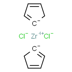 ChemSpider 2D Image | Zirconium(4+) chloride 1,3-cyclopentadienide (1:2:2) | C10H10Cl2Zr