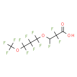 ChemSpider 2D Image | 2,2,3-Trifluoro-3-[1,1,2,2,3,3-hexafluoro-3-(trifluoromethoxy)propoxy]propanoic acid | C7H2F12O4