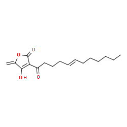 ChemSpider 2D Image | 3-[(5E)-5-Dodecenoyl]-4-hydroxy-5-methylene-2(5H)-furanone | C17H24O4