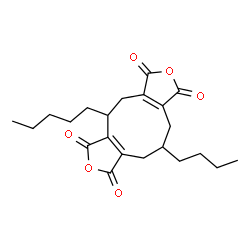 ChemSpider 2D Image | 10-Butyl-4-pentyl-5,9,10,11-tetrahydro-1H-furo[3',4':5,6]cyclonona[1,2-c]furan-1,3,6,8(4H)-tetrone | C22H28O6
