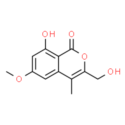 ChemSpider 2D Image | 8-Hydroxy-3-(hydroxymethyl)-6-methoxy-4-methyl-1H-isochromen-1-one | C12H12O5