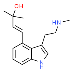 ChemSpider 2D Image | (3E)-2-Methyl-4-{3-[2-(methylamino)ethyl]-1H-indol-4-yl}-3-buten-2-ol | C16H22N2O