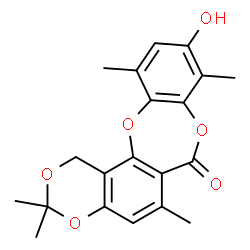 ChemSpider 2D Image | 10-Hydroxy-3,3,6,9,12-pentamethyl-1H,7H-2,4,8,13-tetraoxabenzo[5,6]cyclohepta[1,2-a]naphthalen-7-one | C20H20O6