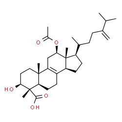ChemSpider 2D Image | (3beta,4alpha,5alpha,12beta)-12-Acetoxy-3-hydroxy-4-methylergosta-8,24(28)-diene-4-carboxylic acid | C32H50O5