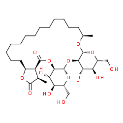 ChemSpider 2D Image | (1S,2S,3R,4aR,6R,19aS,22R,22aS,24aR,25S,26S,27R,28aS,29aR)-1,2,25,26-Tetrahydroxy-3,27-bis(hydroxymethyl)-6,22-dimethyltetracosahydro-1H,6H,25H-furo[3,2-i]dipyrano[2,3-b:2',3'-e][1,4,7]trioxacyclotetr
acosine-21,23-dione (non-preferred name) | C33H56O14