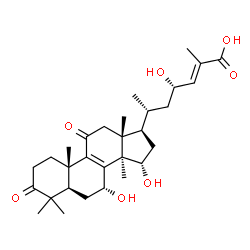 ChemSpider 2D Image | (7alpha,15alpha,23S,24E)-7,15,23-Trihydroxy-3,11-dioxolanosta-8,24-dien-26-oic acid | C30H44O7
