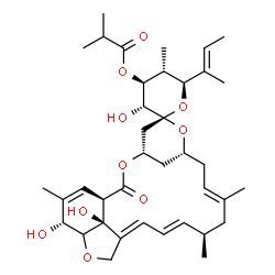 ChemSpider 2D Image | (1'R,2S,3R,4S,4'S,5R,6S,8'R,10'E,13'R,14'E,16'E,21'R,24'S)-6-[(2E)-2-Buten-2-yl]-3,21',24'-trihydroxy-5,11',13',22'-tetramethyl-2'-oxo-3,4,5,6-tetrahydrospiro[pyran-2,6'-[3,7,19]trioxatetracyclo[15.6.
1.1~4,8~.0~20,24~]pentacosa[10,14,16,22]tetraen]-4-yl 2-methylpropanoate | C38H54O10
