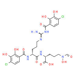 ChemSpider 2D Image | (E)-N~5~-{Amino[(4-chloro-2,3-dihydroxybenzoyl)amino]methylene}-N~2~-(4-chloro-2,3-dihydroxybenzoyl)-D-ornithyl-N~5~-formyl-N~5~-hydroxy-D-ornithine | C26H30Cl2N6O11