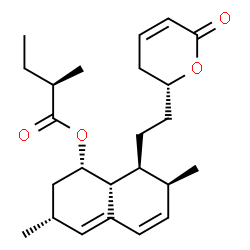 ChemSpider 2D Image | (1S,3R,7S,8S,8aR)-3,7-Dimethyl-8-{2-[(2R)-6-oxo-3,6-dihydro-2H-pyran-2-yl]ethyl}-1,2,3,7,8,8a-hexahydro-1-naphthalenyl (2R)-2-methylbutanoate | C24H34O4