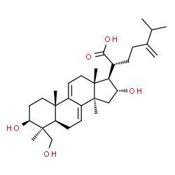 ChemSpider 2D Image | (3beta,16alpha)-3,16,29-Trihydroxy-24-methylenelanosta-7,9(11)-dien-21-oic acid | C31H48O5