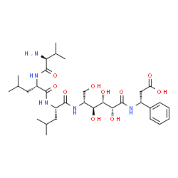 ChemSpider 2D Image | (3R,6R,7S,8S,9R,12S,15S,18S)-18-Amino-6,7,8-trihydroxy-9-(hydroxymethyl)-12,15-diisobutyl-19-methyl-5,11,14,17-tetraoxo-3-phenyl-4,10,13,16-tetraazaicosan-1-oic acid (non-preferred name) | C32H53N5O10