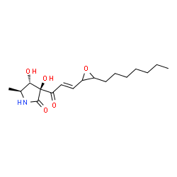 ChemSpider 2D Image | (3S,4S,5S)-3-[(2E)-3-(3-Heptyl-2-oxiranyl)-2-propenoyl]-3,4-dihydroxy-5-methyl-2-pyrrolidinone | C17H27NO5