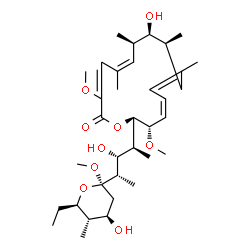 ChemSpider 2D Image | Methyl (5R)-2,4-dideoxy-5-ethyl-1-C-{(2S,3R,4S)-3-hydroxy-4-[(2R,3S,4Z,9S,10S,11R,12Z)-10-hydroxy-3,15-dimethoxy-7,9,11,13-tetramethyl-16-oxooxacyclohexadeca-4,6,12,14-tetraen-2-yl]-2-pentanyl}-4-meth
yl-alpha-D-threo-pentopyranoside | C35H58O9