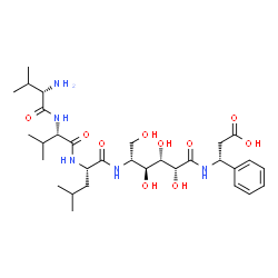ChemSpider 2D Image | (3R,6R,7S,8S,9R,12S,15S,18S)-18-Amino-6,7,8-trihydroxy-9-(hydroxymethyl)-12-isobutyl-15-isopropyl-19-methyl-5,11,14,17-tetraoxo-3-phenyl-4,10,13,16-tetraazaicosan-1-oic acid (non-preferred name) | C31H51N5O10