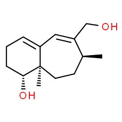 ChemSpider 2D Image | (1R,7S,9aR)-6-(Hydroxymethyl)-7,9a-dimethyl-2,3,7,8,9,9a-hexahydro-1H-benzo[7]annulen-1-ol | C14H22O2