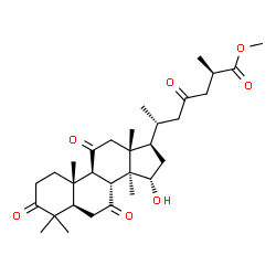 ChemSpider 2D Image | Methyl (15alpha,25R)-15-hydroxy-3,7,11,23-tetraoxolanostan-26-oate | C31H46O7