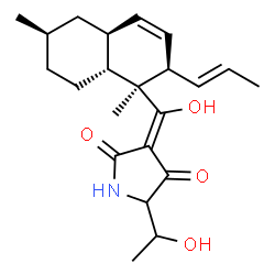 ChemSpider 2D Image | (3E)-3-[{(1S,2R,4aS,6R,8aR)-1,6-Dimethyl-2-[(1E)-1-propen-1-yl]-1,2,4a,5,6,7,8,8a-octahydro-1-naphthalenyl}(hydroxy)methylene]-5-(1-hydroxyethyl)-2,4-pyrrolidinedione | C22H31NO4