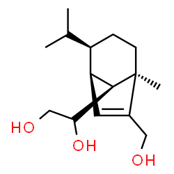 ChemSpider 2D Image | (1S)-1-[(1R,4R,5R,8S)-7-(Hydroxymethyl)-4-isopropyl-1-methylbicyclo[3.2.1]oct-6-en-8-yl]-1,2-ethanediol | C15H26O3
