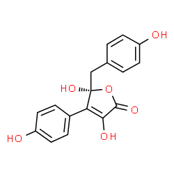ChemSpider 2D Image | (5R)-3,5-Dihydroxy-5-(4-hydroxybenzyl)-4-(4-hydroxyphenyl)-2(5H)-furanone | C17H14O6