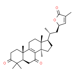 ChemSpider 2D Image | (23R)-23,26-Epoxylanosta-8,24-diene-3,7,26-trione | C30H42O4