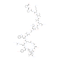 ChemSpider 2D Image | N-{[(5S,8S,11S,14S,17S,20S)-8-(3-Amino-3-oxopropyl)-20-(3-carbamimidamidopropyl)-17-(4-hydroxybenzyl)-5-(hydroxymethyl)-11-isobutyl-14-isopropyl-3,6,9,12,15,18,21,26-octaoxo-1,4,7,10,13,16,19,22-octaa
zacyclohexacosan-23-yl]carbonyl}-L-tryptophyl-L-valylglycyl-L-histidyl-L-seryl-L-asparaginyl-L-valyl-L-isoleucyl-L-lysylglycyl-L-prolyl-L-proline | C101H153N29O27