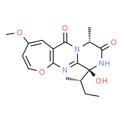 ChemSpider 2D Image | (8R,11S)-11-[(2S)-2-Butanyl]-11-hydroxy-4-methoxy-8-methyl-10,11-dihydro-6H-oxepino[2,3-d]pyrazino[1,2-a]pyrimidine-6,9(8H)-dione | C17H21N3O5