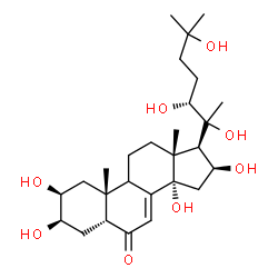 ChemSpider 2D Image | (2beta,3beta,5beta,9xi,16beta,20S,22R)-2,3,14,16,20,22,25-Heptahydroxycholest-7-en-6-one | C27H44O8
