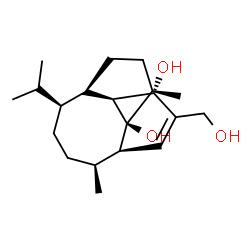 ChemSpider 2D Image | (1S,2R,6S,9S,10R,13S,14S)-12-(Hydroxymethyl)-6-isopropyl-2,9-dimethyltricyclo[8.4.0.0~5,14~]tetradec-11-ene-1,13-diol | C20H34O3
