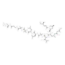ChemSpider 2D Image | (2S,4S)-N-{(2S,15S,18S,24R,27R,29R,31S)-1-(Dimethylnitroryl)-31-hydroxy-24-[(1R)-1-hydroxy-2-methylpropyl]-15,18-diisobutyl-2,9,9,12,12,21,21,29-octamethyl-4,8,11,14,17,20,23,26,33-nonaoxo-3,7,10,13,1
6,19,22,25-octaazapentatriacontan-27-yl}-4-methyl-1-[(2E,4R)-4-methyl-2-hexenoyl]-2-pyrrolidinecarboxamide (non-preferred name) | C62H111N11O14