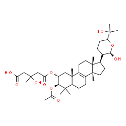 ChemSpider 2D Image | 5-{[(2alpha,3beta,5xi,20S,21R,24R)-3-Acetoxy-21,25-dihydroxy-21,24-epoxylanost-8-en-2-yl]oxy}-3-hydroxy-3-methyl-5-oxopentanoic acid | C38H60O10