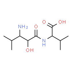 ChemSpider 2D Image | 2-[(3-Amino-2-hydroxy-4-methylpentanoyl)amino]-3-methylbutanoic acid (non-preferred name) | C11H22N2O4