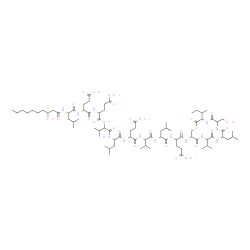 ChemSpider 2D Image | N-(3-Hydroxydecanoyl)leucyl-alpha-glutamylglutaminylvalylleucylglutaminylvalylleucyl-N~1~-[3-sec-butyl-6-(hydroxymethyl)-9-isobutyl-12-isopropyl-2,5,8,11,14-pentaoxo-1-oxa-4,7,10,13-tetraazacyclohexad
ecan-15-yl]glutamamide | C81H141N17O23